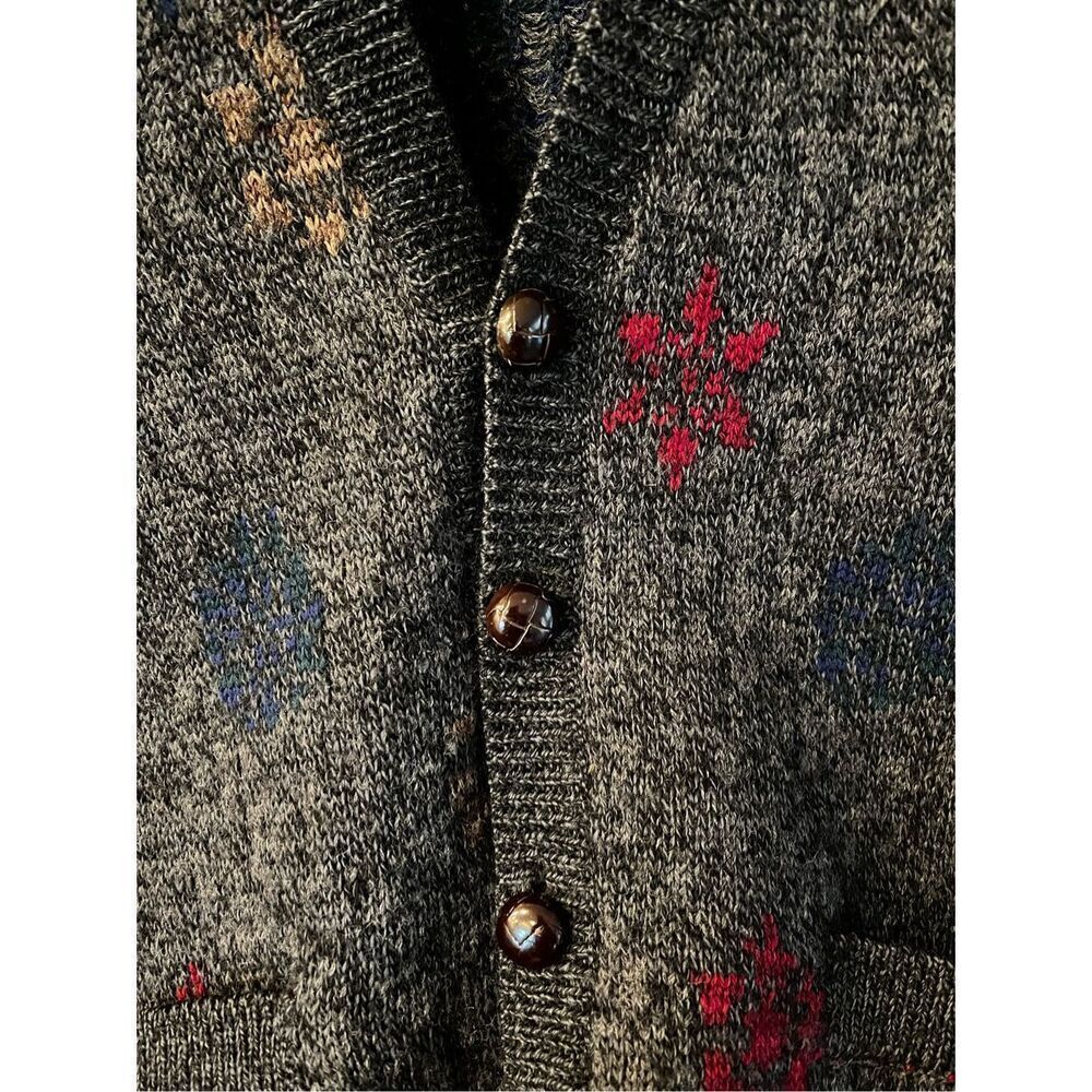 Tricots St. Raphael 100% Virgin Wool Gray Print Vest sz XL EUC - Picture 4 of 7